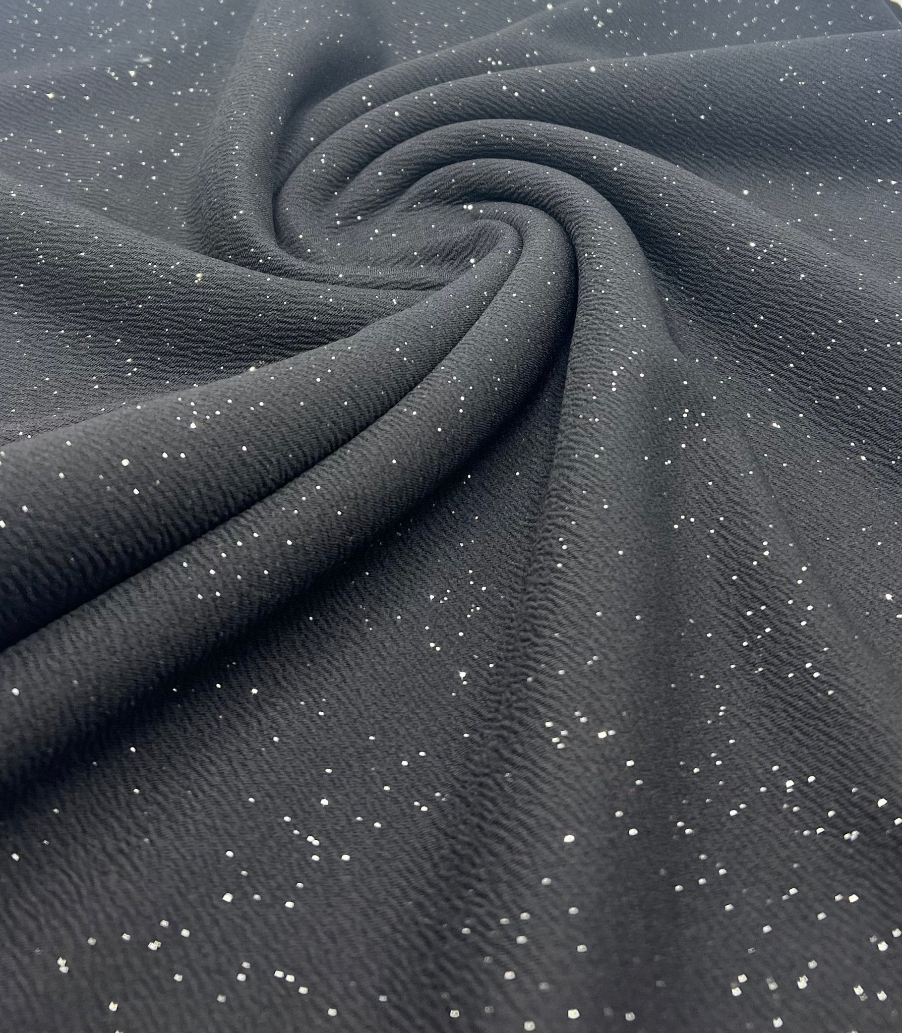 Black Sparkle Liverpool Bullet Stretch Fabric - T9 Fabrics
