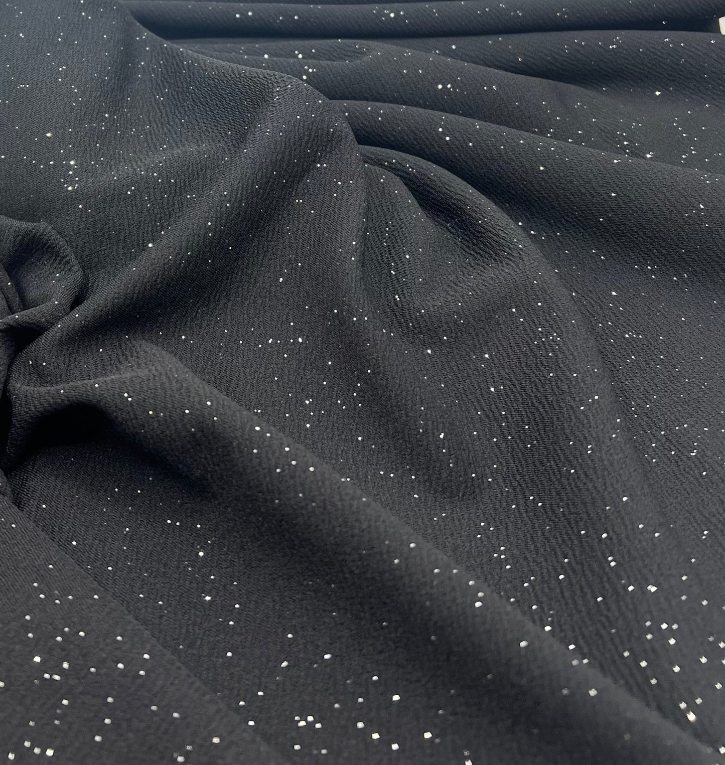 Black Sparkle Liverpool Bullet Stretch Fabric - T9 Fabrics