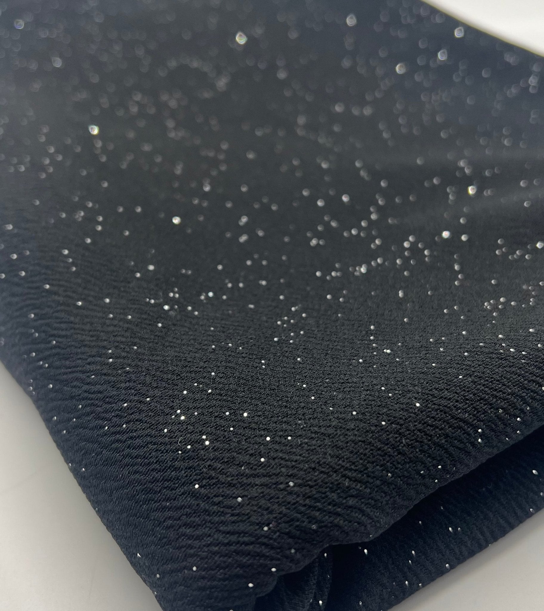 Black Sparkle Liverpool Bullet Stretch Fabric - T9 Fabrics