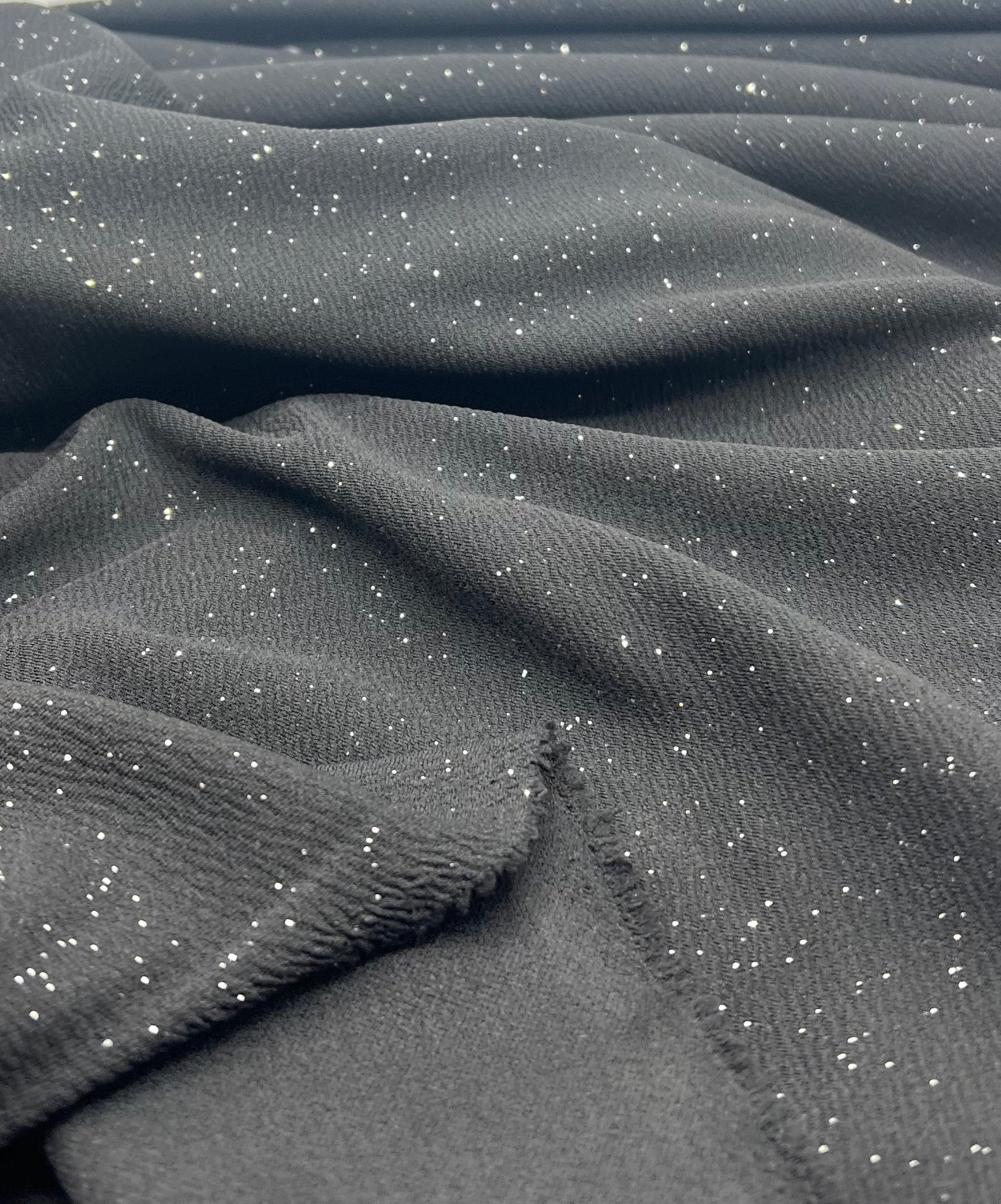 Black Sparkle Liverpool Bullet Stretch Fabric - T9 Fabrics