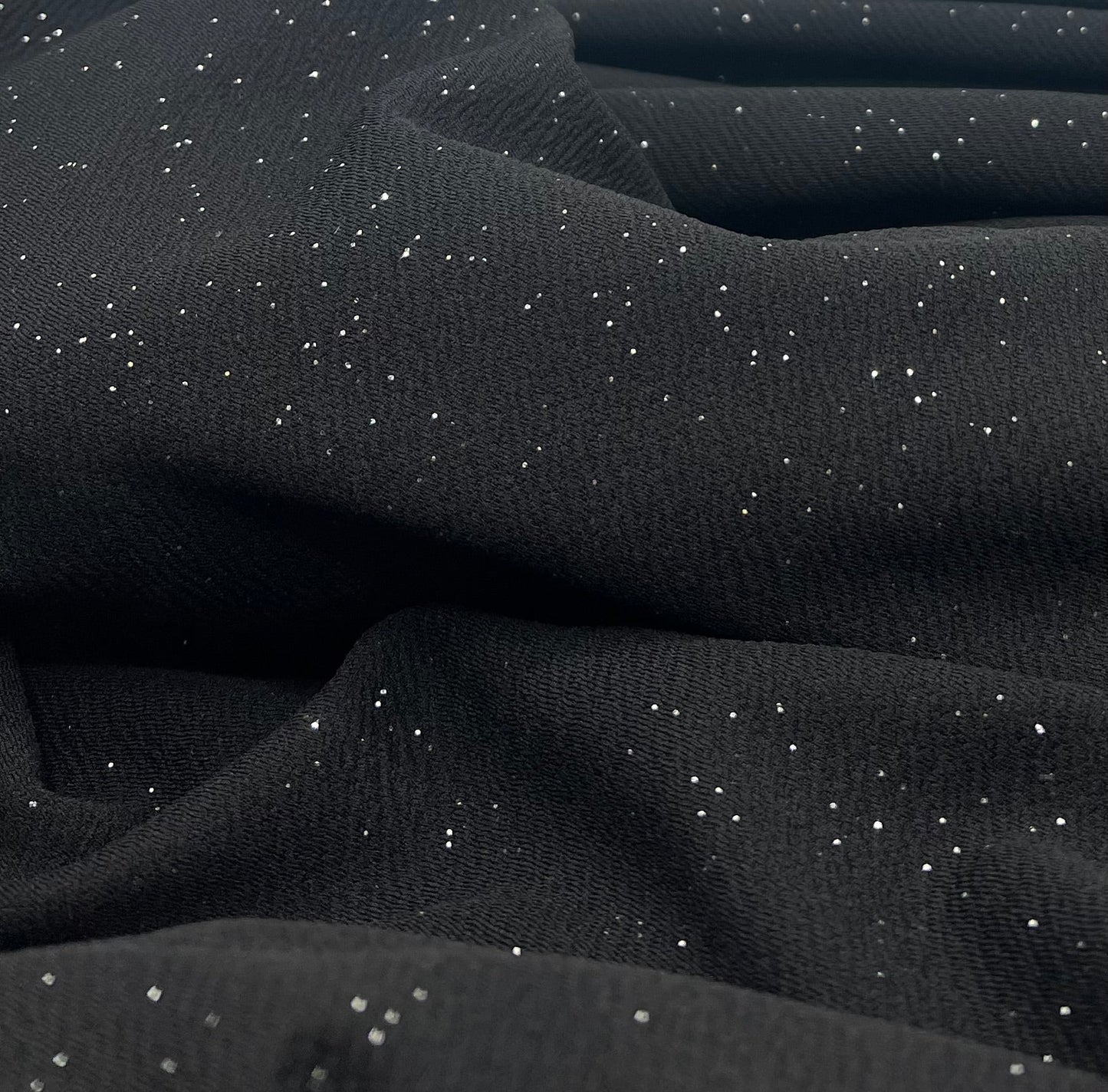 Black Sparkle Liverpool Bullet Stretch Fabric - T9 Fabrics
