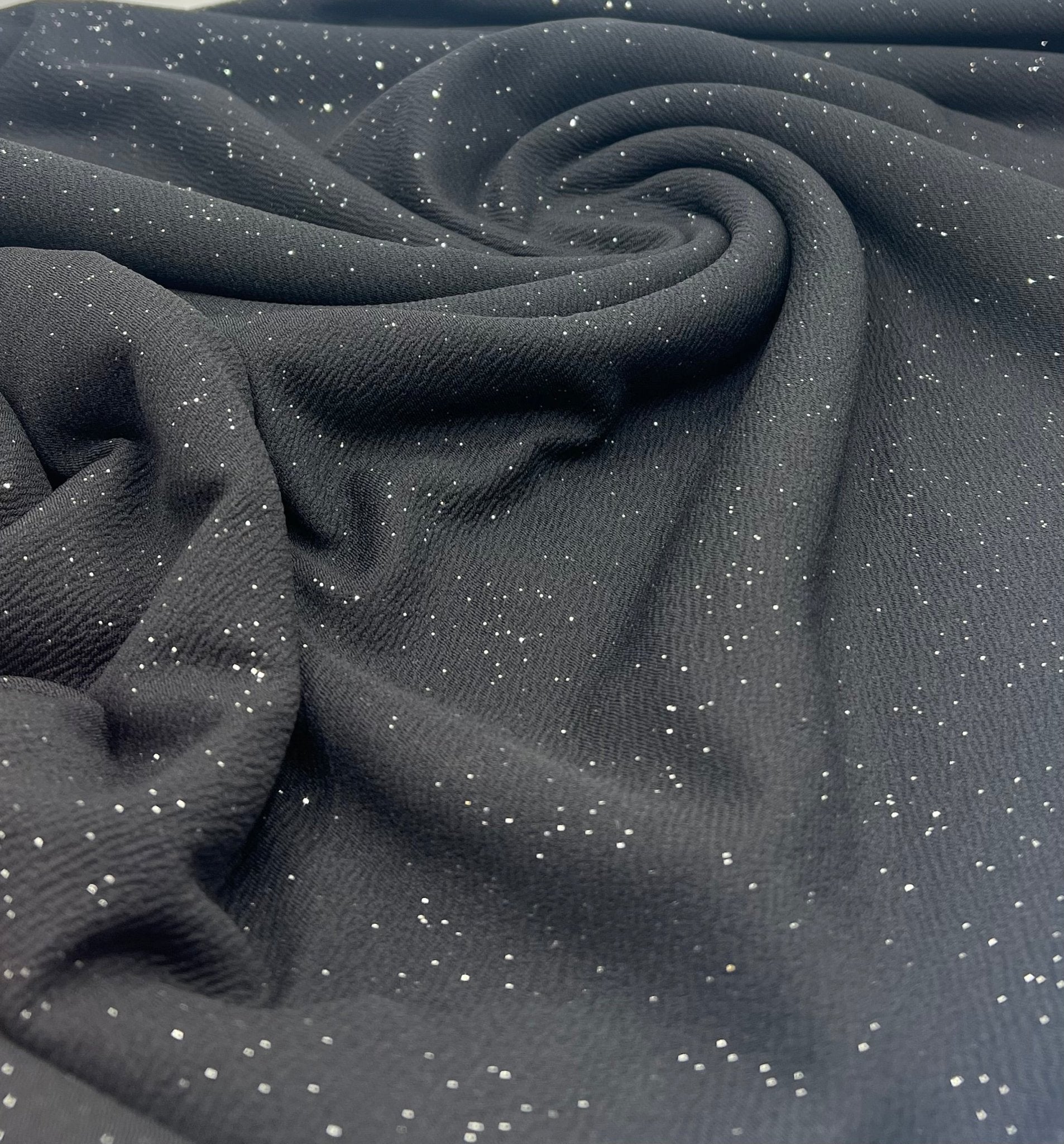 Black Sparkle Liverpool Bullet Stretch Fabric - T9 Fabrics