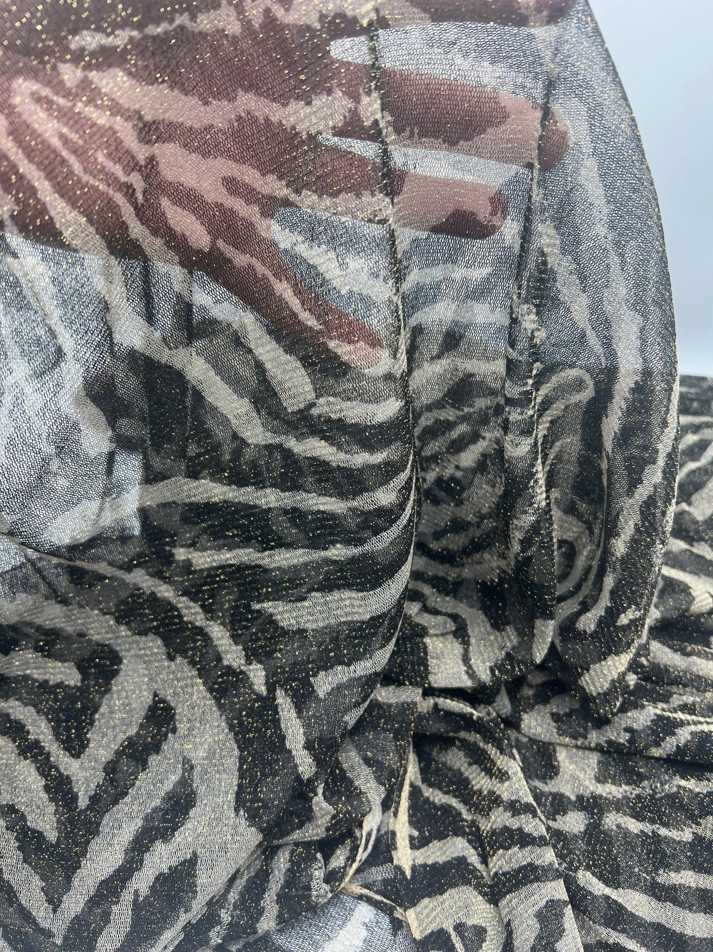 Black Stone Gold Animal Soft Mesh Fabric Stretch - T9 Fabrics