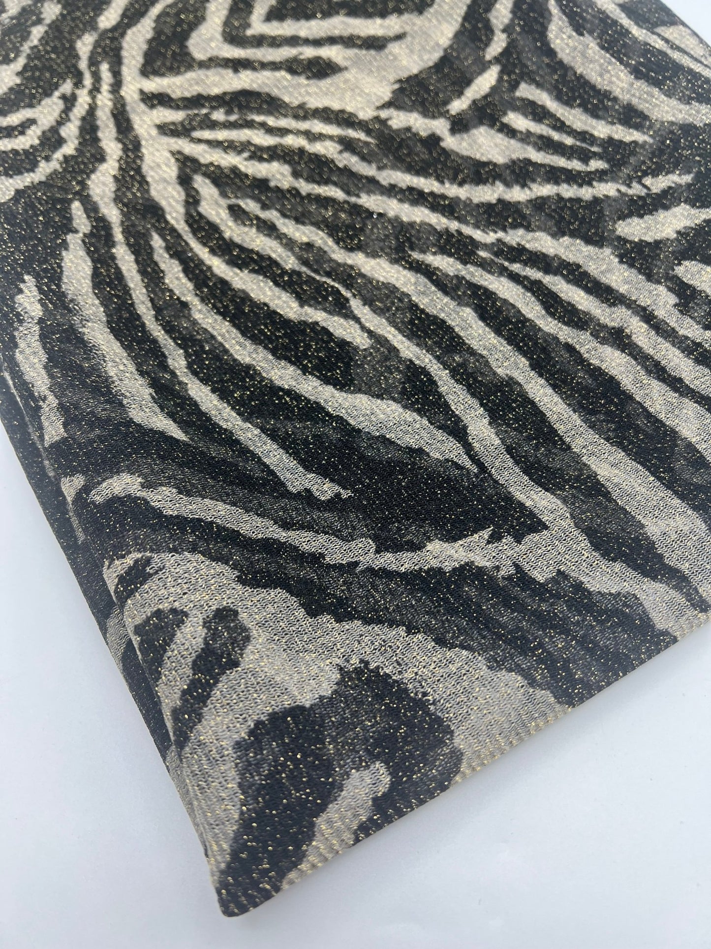 Black Stone Gold Animal Soft Mesh Fabric Stretch - T9 Fabrics