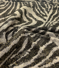 Black Stone Gold Animal Soft Mesh Fabric Stretch - T9 Fabrics