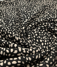 Black Stone Pebble Print Viscose Elastane 4 Way Stretch Fabric - T9 Fabrics