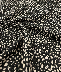 Black Stone Pebble Print Viscose Elastane 4 Way Stretch Fabric - T9 Fabrics