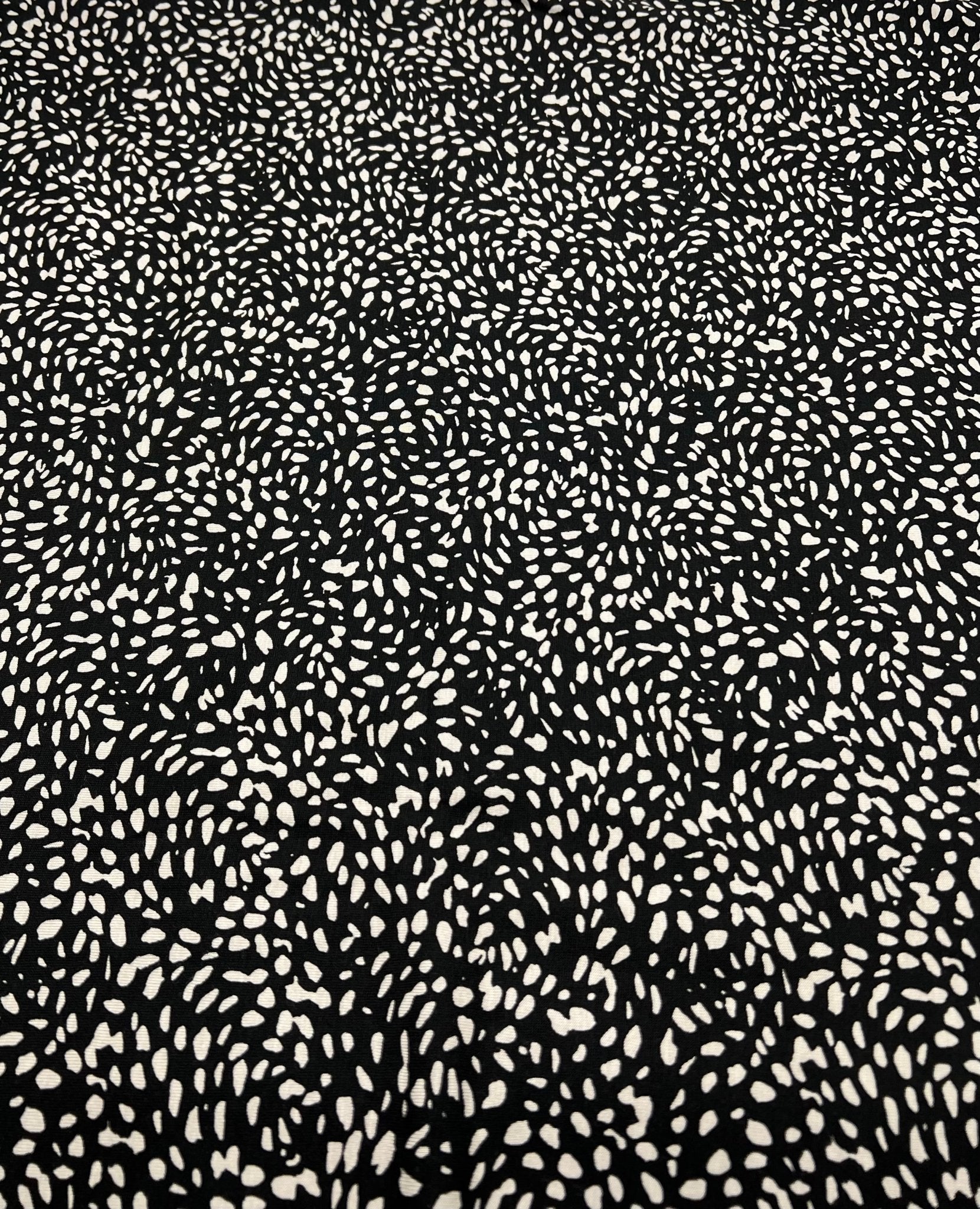 Black Stone Pebble Print Viscose Elastane 4 Way Stretch Fabric - T9 Fabrics