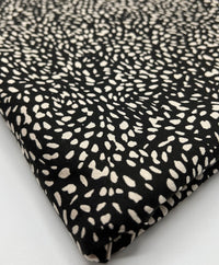 Black Stone Pebble Print Viscose Elastane 4 Way Stretch Fabric - T9 Fabrics