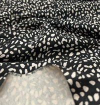 Black Stone Pebble Print Viscose Elastane 4 Way Stretch Fabric - T9 Fabrics