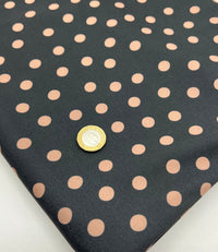 Black Stone Polka Spot Print ITY Fabric 2 Way Stretch - T9 Fabrics