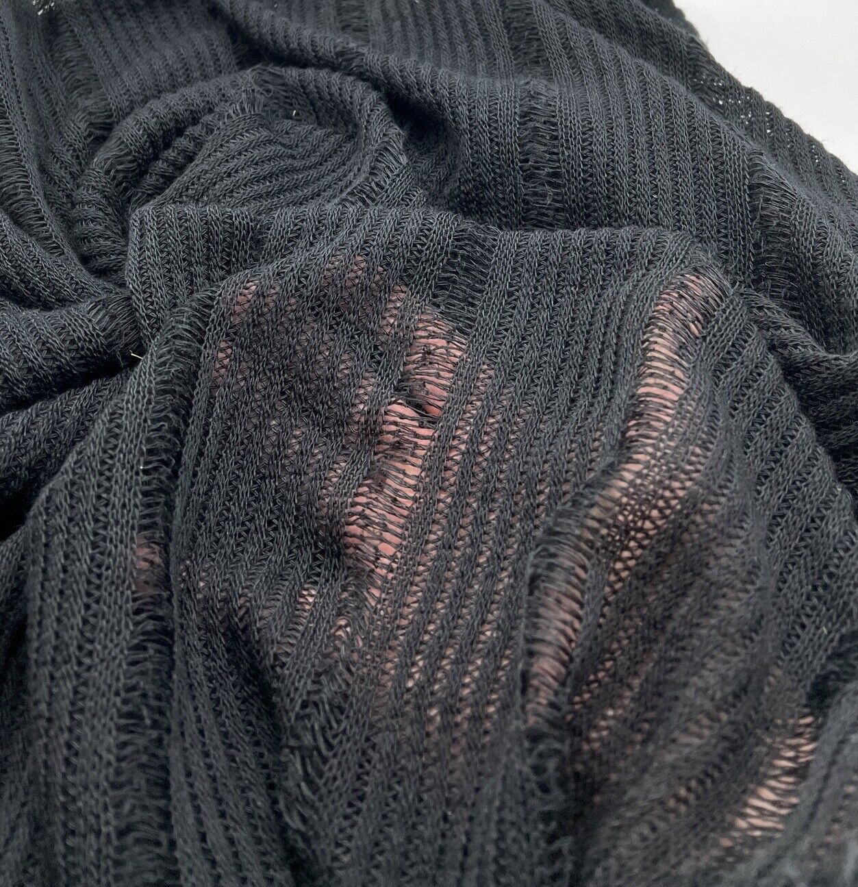 Black Stripe Knitted Stretch Fabric - T9 Fabrics