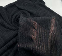 Black Stripe Knitted Stretch Fabric - T9 Fabrics