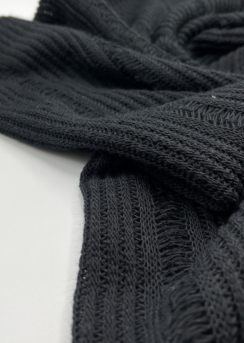 Black Stripe Knitted Stretch Fabric - T9 Fabrics