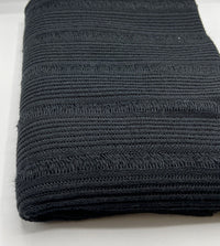 Black Stripe Knitted Stretch Fabric - T9 Fabrics