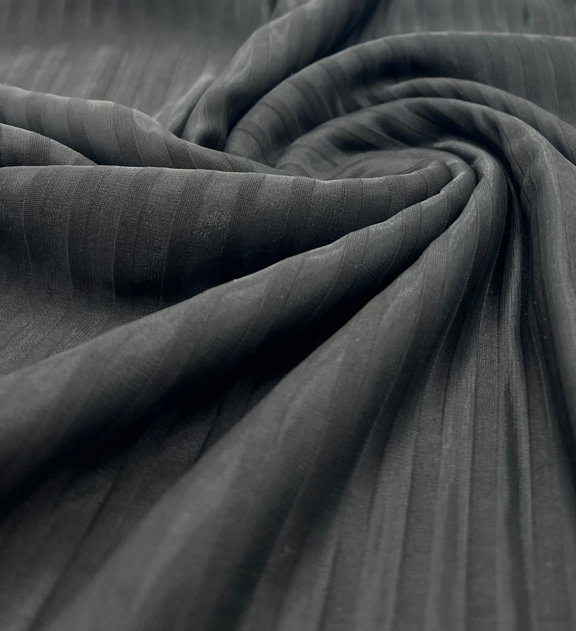 Black Stripe Mesh Fabric 2 Way Stretch - T9 Fabrics