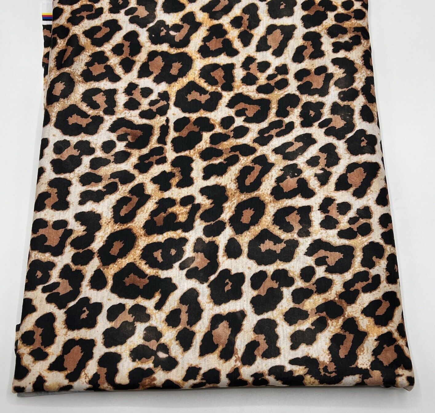 Black Tan Animal Print Spun Poly Stretch Fabric - T9 Fabrics