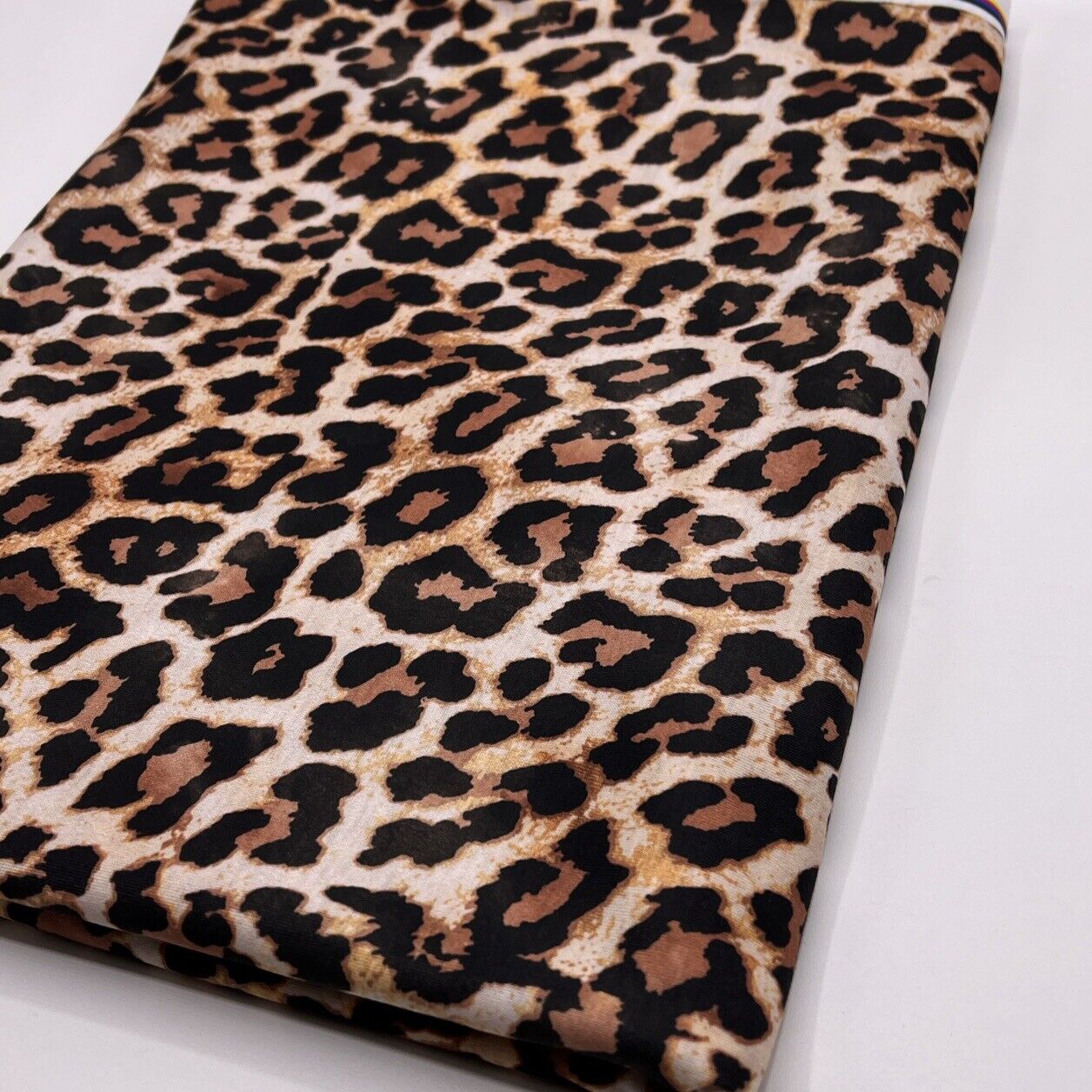 Black Tan Animal Print Spun Poly Stretch Fabric - T9 Fabrics