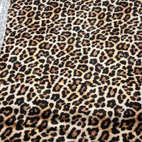 Black Tan Animal Print Spun Poly Stretch Fabric - T9 Fabrics