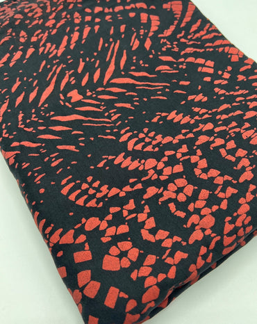 Black Terracotta Spot Mix Viscose Elastane 4 Way Stretch Fabric - T9 Fabrics