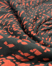 Black Terracotta Spot Mix Viscose Elastane 4 Way Stretch Fabric - T9 Fabrics