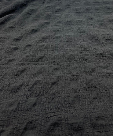 Black Textured Bubble Non Stretch Fabric - T9 Fabrics