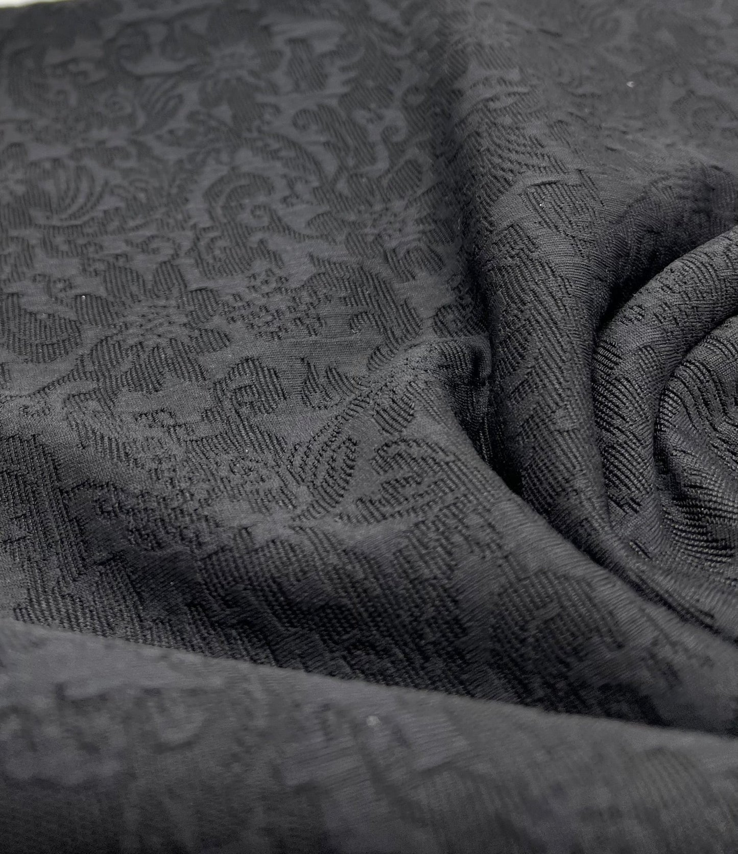 Black Textured Jacquard 2 Way Stretch Fabric - T9 Fabrics