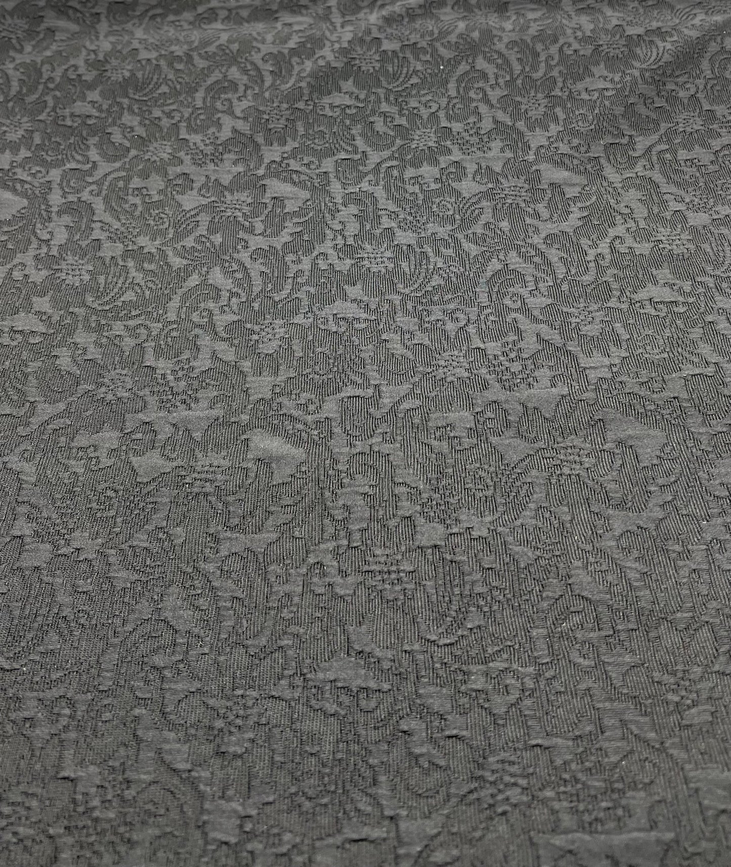 Black Textured Jacquard 2 Way Stretch Fabric - T9 Fabrics