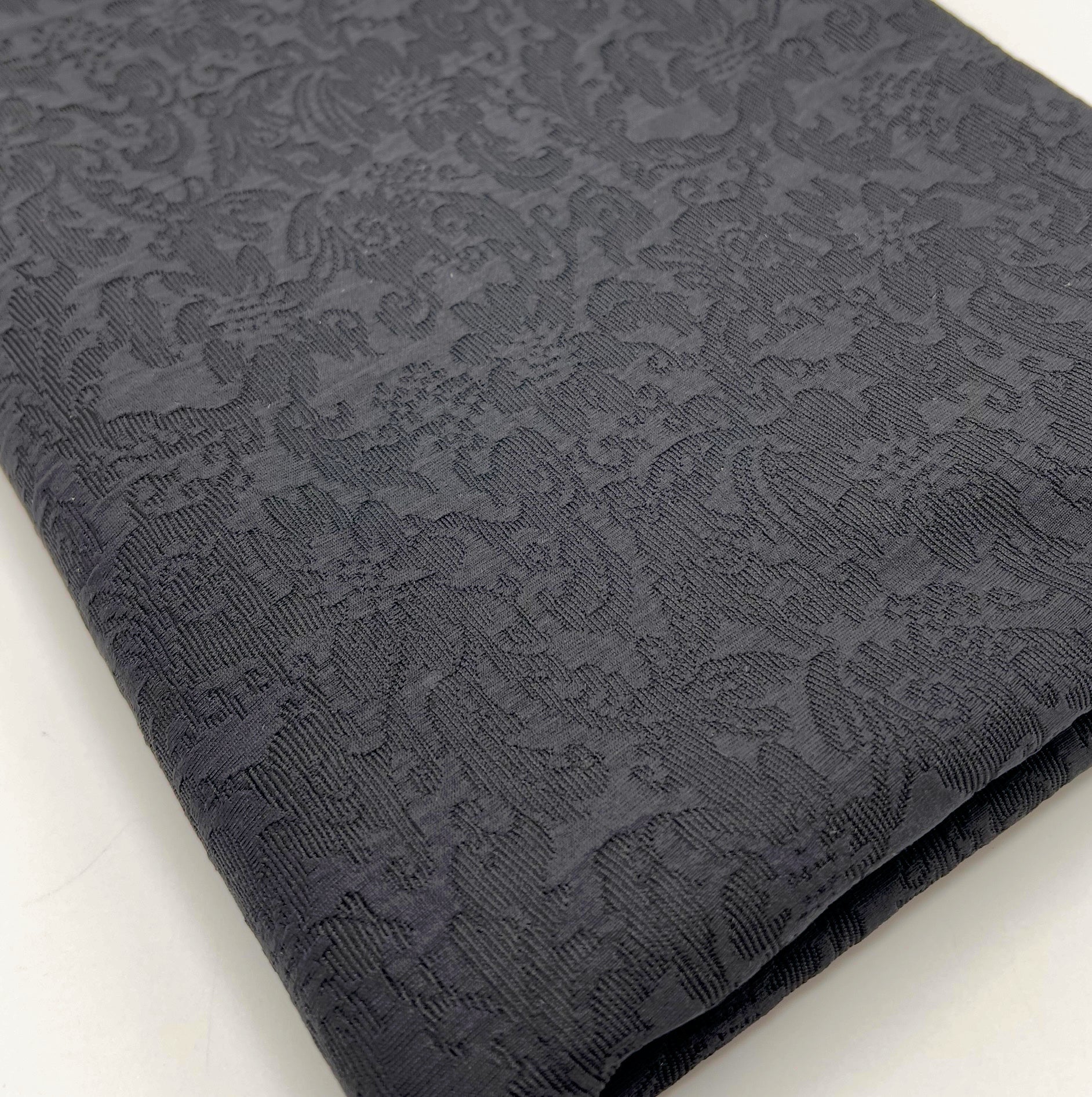 Black Textured Jacquard 2 Way Stretch Fabric - T9 Fabrics