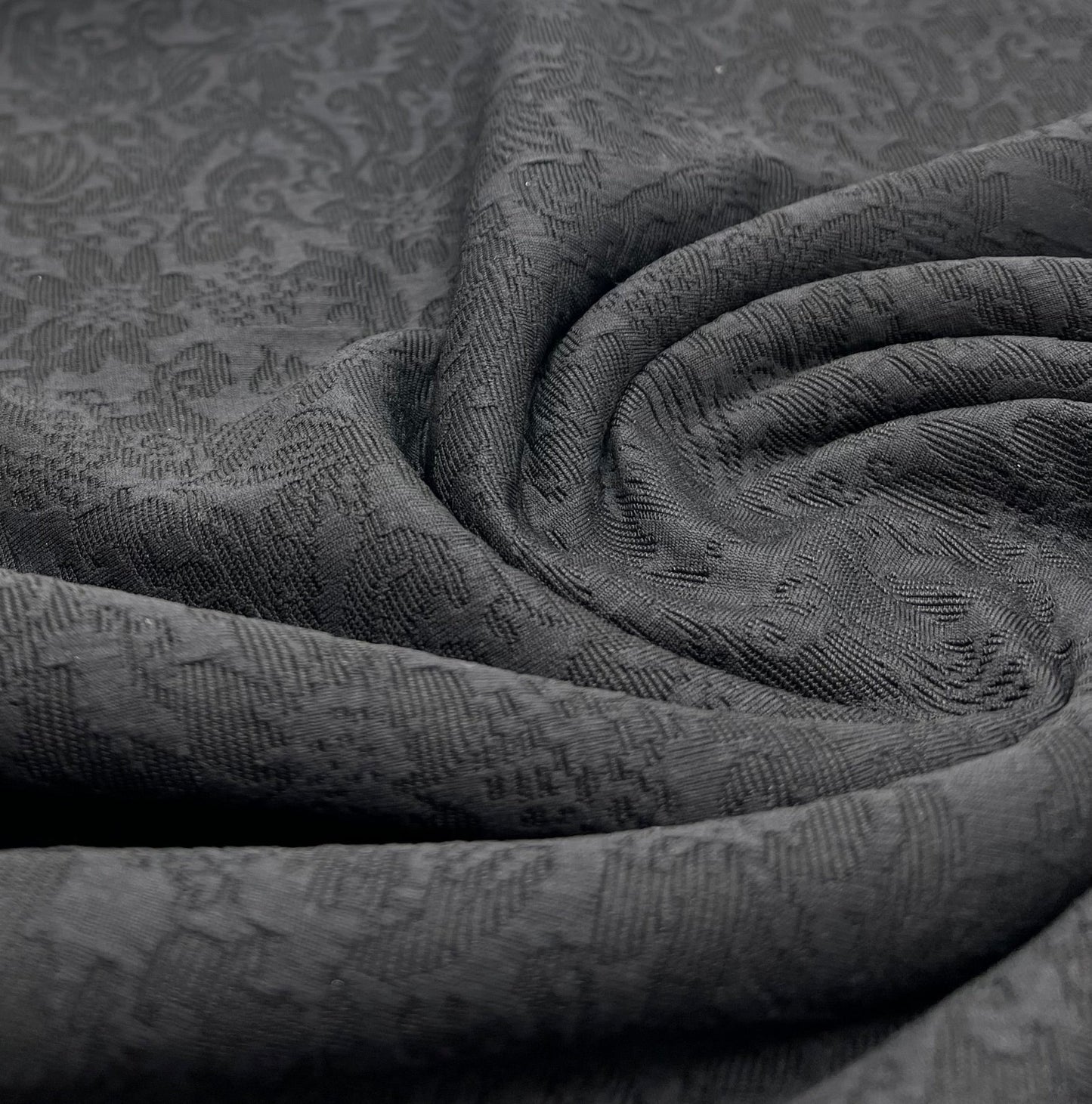 Black Textured Jacquard 2 Way Stretch Fabric - T9 Fabrics