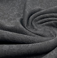 Black Textured Jacquard 2 Way Stretch Fabric - T9 Fabrics