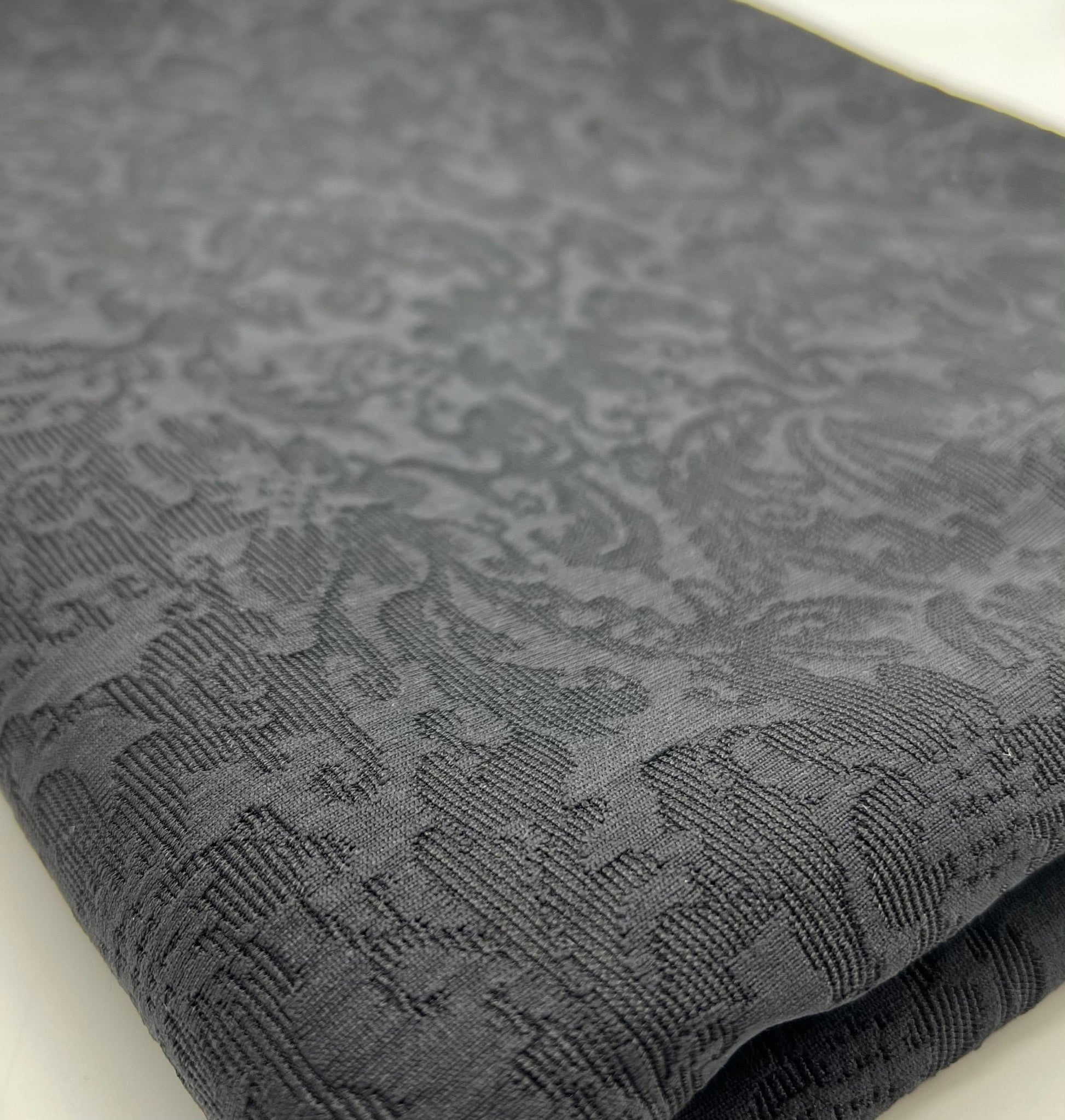 Black Textured Jacquard 2 Way Stretch Fabric - T9 Fabrics