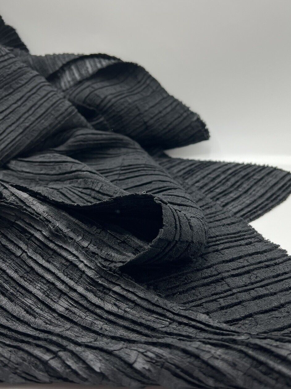 Black Textured Stretch Fabric - T9 Fabrics