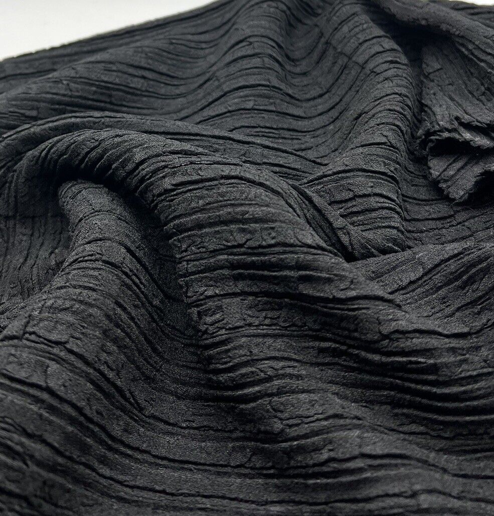 Black Textured Stretch Fabric - T9 Fabrics