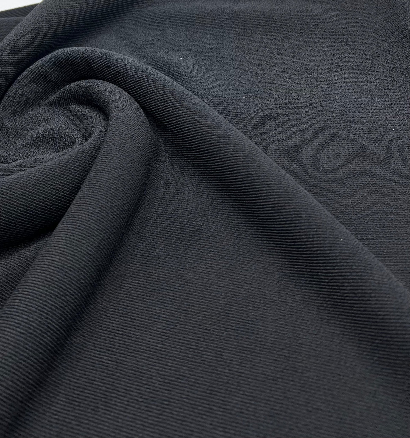 Black Thick Fine Rib Stretch Fabric – T9 Fabrics