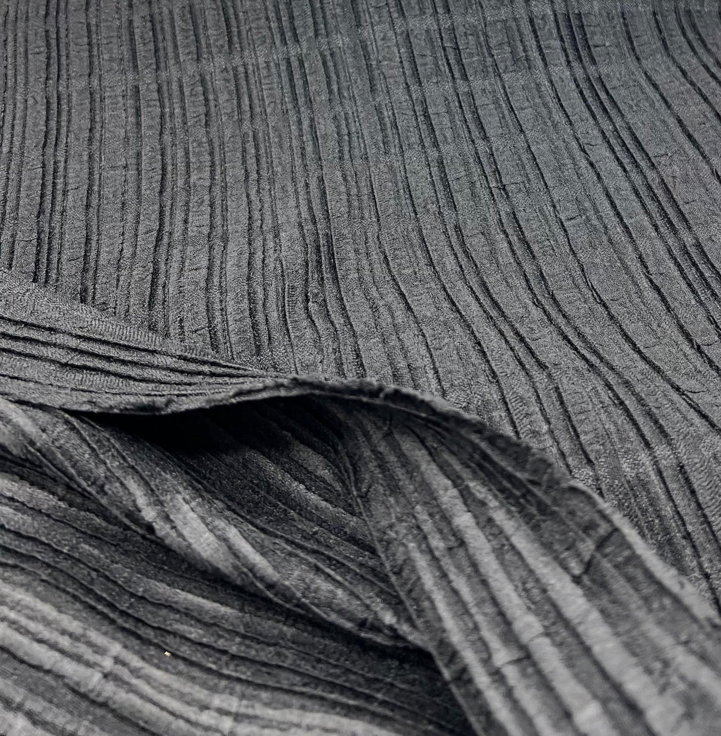 Black Thick Textured 4 Way Stretch Fabric - T9 Fabrics