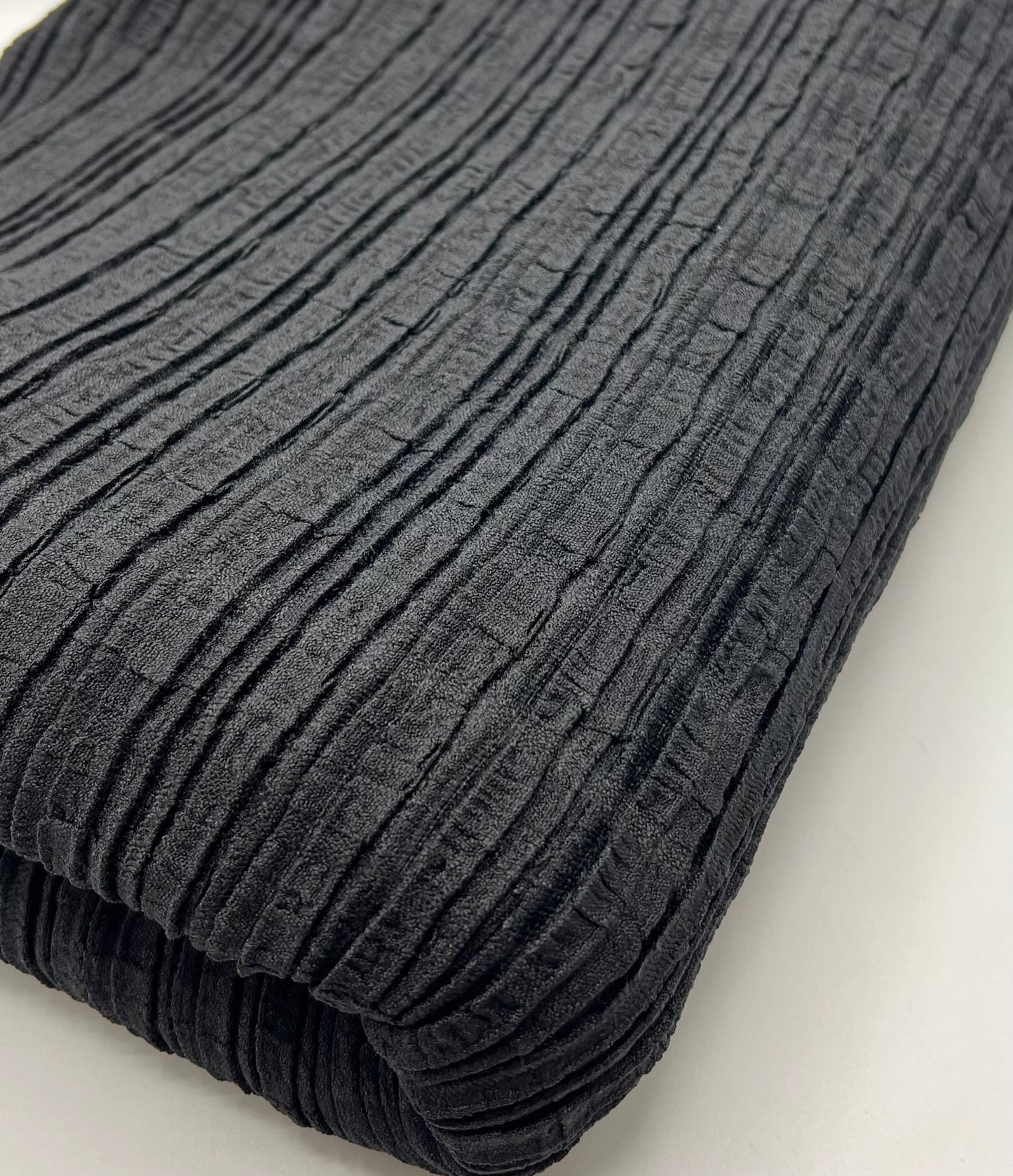 Black Thick Textured 4 Way Stretch Fabric - T9 Fabrics