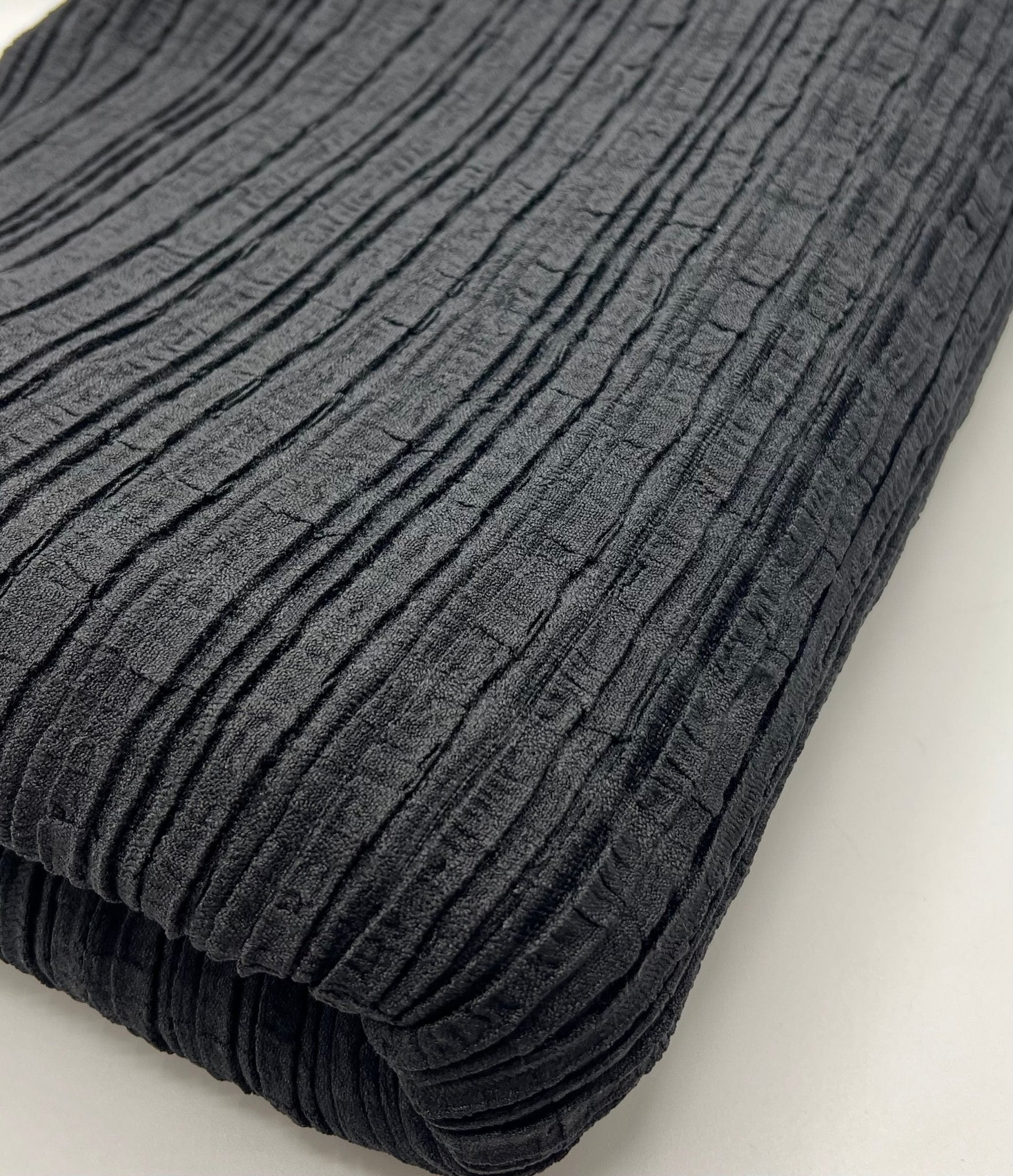 Black Thick Textured 4 Way Stretch Fabric - T9 Fabrics