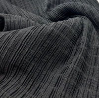Black Thick Textured 4 Way Stretch Fabric - T9 Fabrics