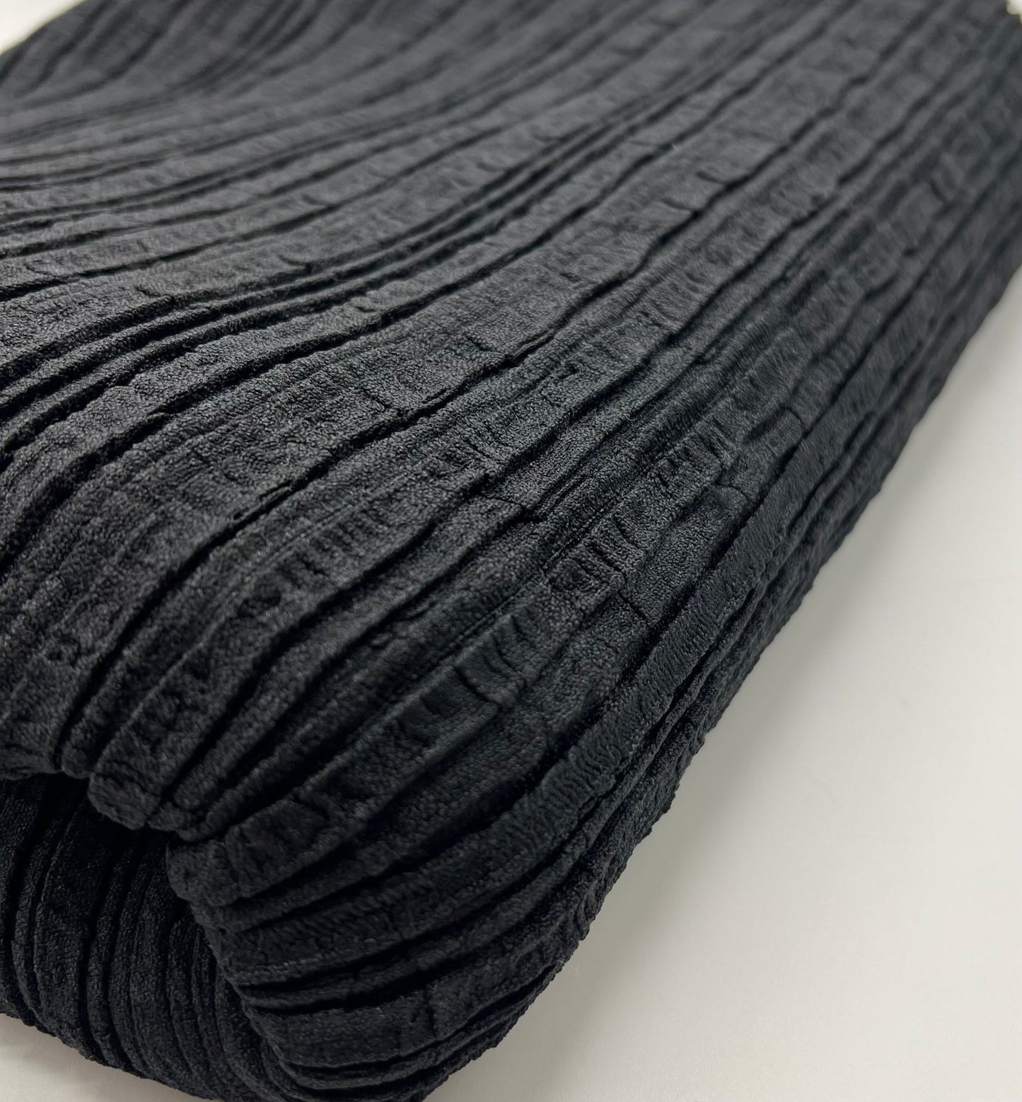 Black Thick Textured 4 Way Stretch Fabric - T9 Fabrics