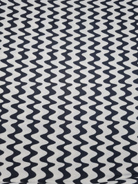 Black Vertical Wiggle Print Soft Touch Stretch Fabric - T9 Fabrics