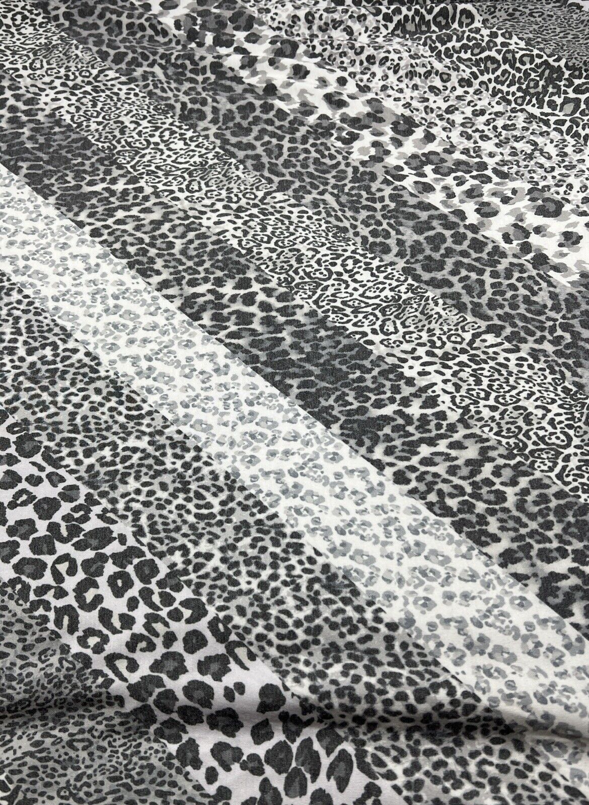 Black & White Animal Diagonal Print Viscose Elastane Fabric - T9 Fabrics