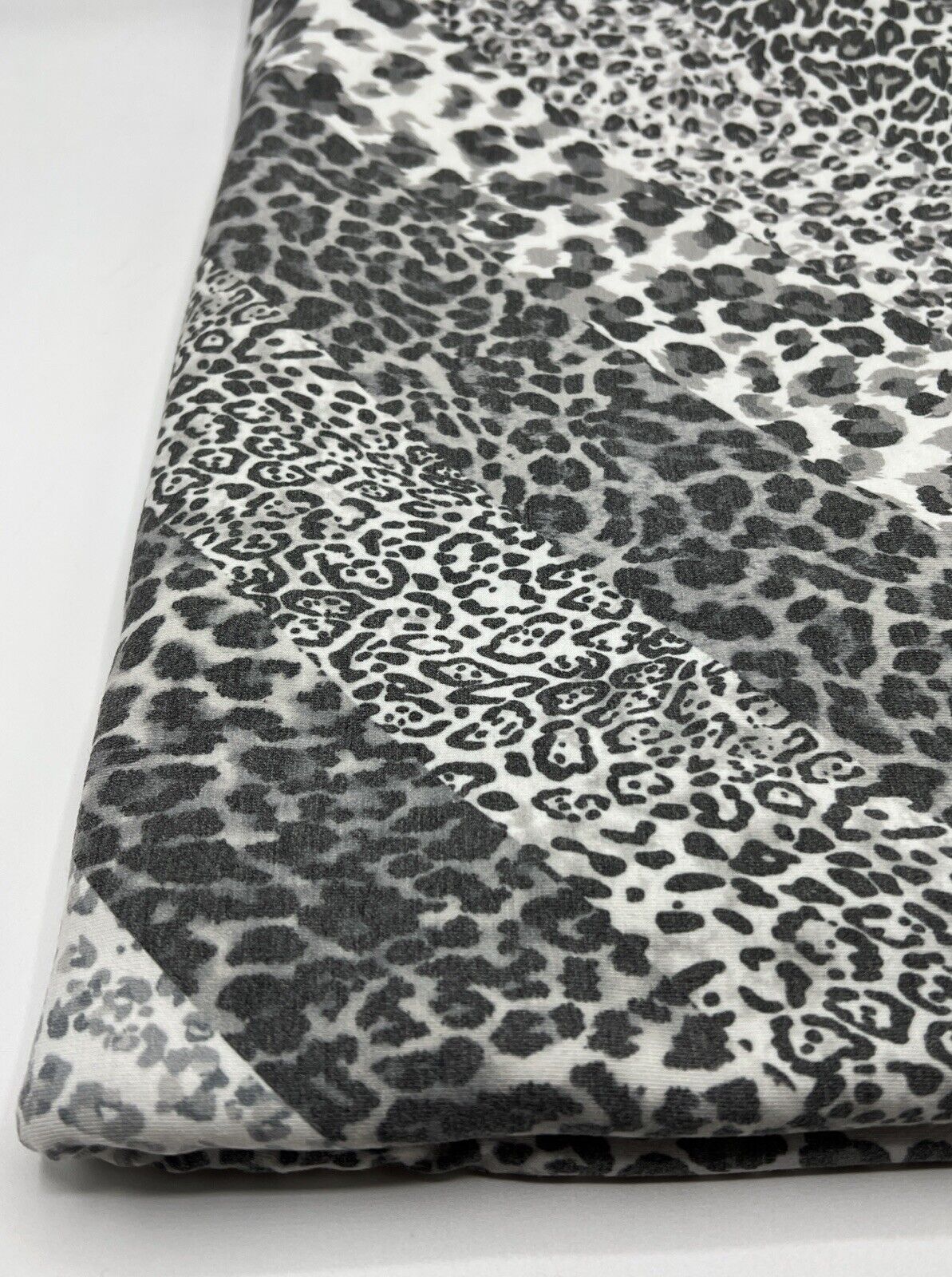 Black & White Animal Diagonal Print Viscose Elastane Fabric - T9 Fabrics