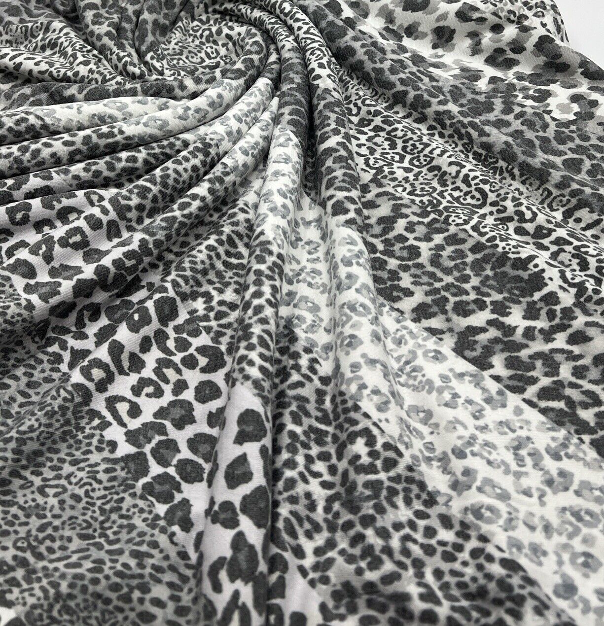 Black & White Animal Diagonal Print Viscose Elastane Fabric - T9 Fabrics