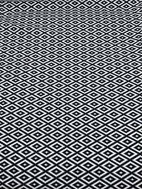 Black White Diamond Printed Scuba Crepe Jersey Fabric 4 Way Stretch - T9 Fabrics