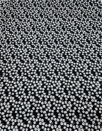 Black & White Ditsy Floral Print Liverpool Stretch Fabric - T9 Fabrics