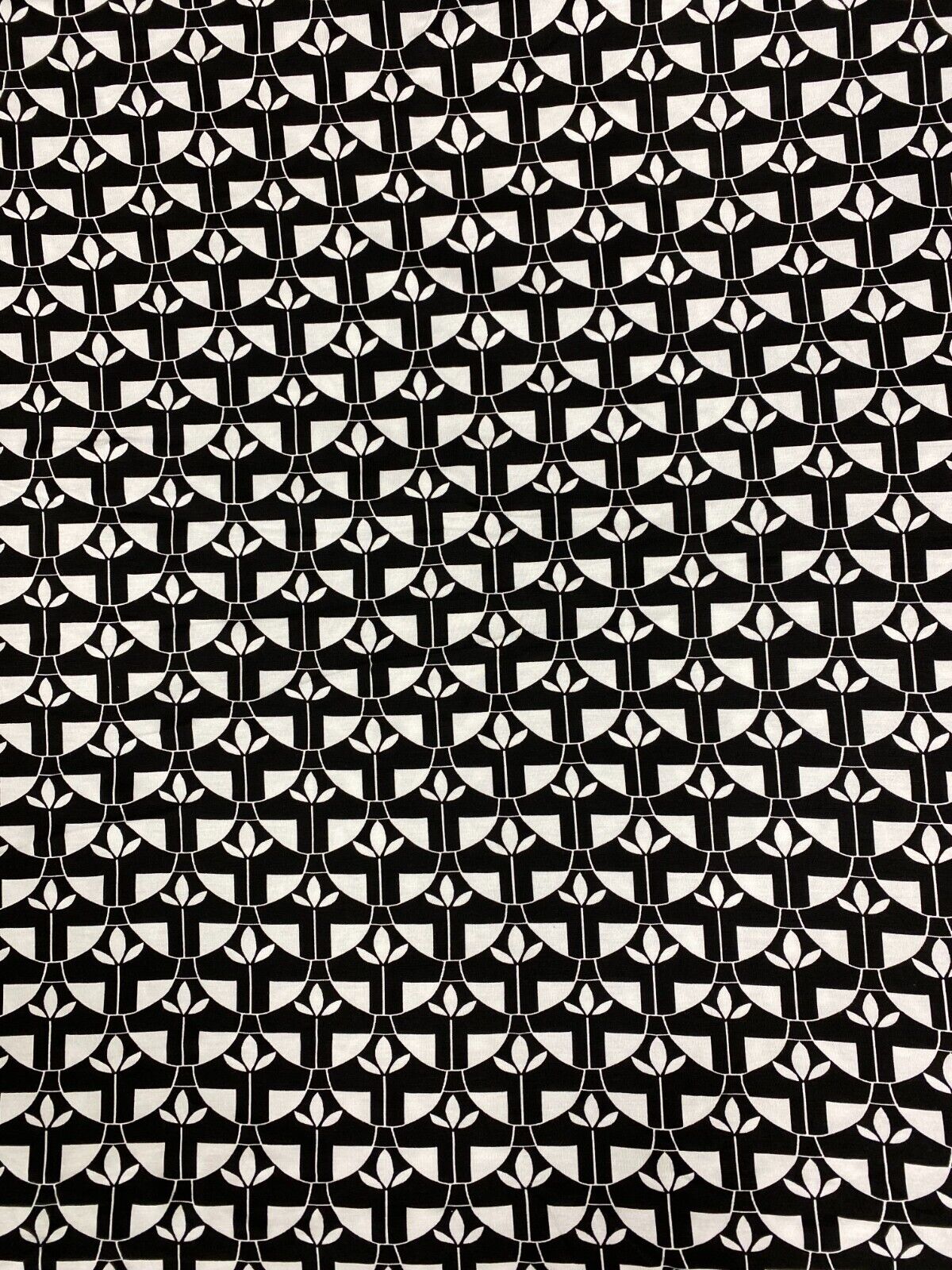 Black & White Geo Print Viscose Elastane Fabric - T9 Fabrics