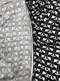 Black & White Geo Print Viscose Elastane Fabric - T9 Fabrics