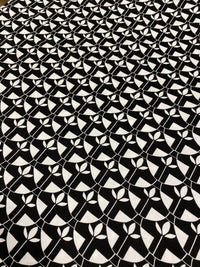 Black & White Geo Print Viscose Elastane Fabric - T9 Fabrics