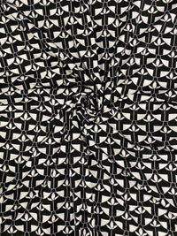 Black & White Geo Print Viscose Elastane Fabric - T9 Fabrics